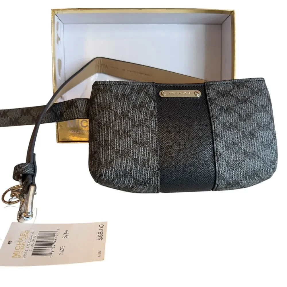 Michael Kors Black Logo Belt Bag Waist Pack S/M